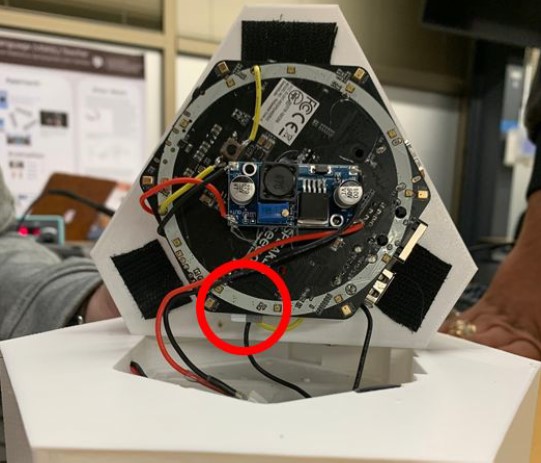 internal view of listening device showing SD card location